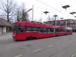 Bern mobil - Tram  Be 4/8  735 unterwegs auf der Linie 7 in Bümpliz am 11.02.2016