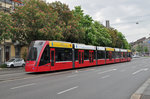 Be 6/8 Combino 653, auf der Linie 8, beim alten Tramdepot Burgernziel. Die Aufnahme stammt vom 09.05.2016.