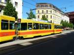 BLT - Tram Be 4/6 227 unterwegs auf der Linie 11 in der Stadt Basel am 25.05.2012