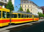 BLT - Tram Be 4/6 105 unterwegs auf der Linie 10 in Basel am 25.05.2012
