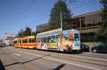 Be 4/8 mit der Betriebsnummer 209 und der B4 1320 und der Vollwerbung fr die METRO Boutique auf der Linie 17 in der Grtnerstrasse. Die Aufnahme stammt vom 27.06.2012.