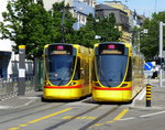 Basel, Straenbahn-Grenzstation St.-Louis, (Schweiz-Frankreich), Juli 2016