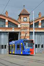 Am 28.06.2017 wird auf dem Hof des Depots Wiesenplatz das neue FC Basel Tram, der Combino 306, der Presse vorgestellt. Als Taufpaten wirken die Fußball Legende des FC Basel Karl Odermatt und der Direktor der BVB Erich Lagler.