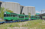 Am 03.07.2017 wird der Be 4/6S 664 in der Hauptwerkstatt auf einen Lastwagen verladen. Danach wird er auf der Strasse zu einem Verladeplatz gefahren wo er auf einen Eisenbahnwagen umgeladen wird. Danach tritt er zusammen mit sieben weiteren die lange Reise in seine neue Heimat Sofia an. Die Reise nach Sofia kann beginnen. Die Diesellock holt die verladenen Be 4/6S ab. 