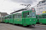 Be 4/4 457 genießt seit langer Zeit wieder frische Luft. Wegen Bauarbeiten im Depot mussten diverse Fahrzeuge auf dem Hof des Depots Dreispitz abgestellt werden. Die Aufnahme stammt vom 12.03.2018.