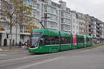 Be 6/8 Flexity 5014, auf der Linie 1, fährt zur Haltestelle St. Johann Bahnhof. Die Aufnahme stammt vom 17.11.2018.