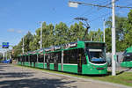 Be 6/8 Combino 313, auf der Linie 2, fährt in die Schlaufe beim Eglisee.