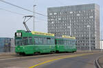 Be 4/4 483 zusammen mit dem B4S 1456, auf der Linie 21, überquert die Dreirosenbrücke. Die Aufnahme stammt vom 21.03.2022.