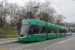 Be 4/6 Flexity 6007, auf der Linie 3, bedient am 01.03.2023 die Haltestelle St.