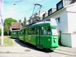 BVB -  Tram Be 4/4 413 mit Tramanhnger B 1428 unterwegs in Riehen bei der 100 Jahr Feier der Linie 6 am 10.08.2008