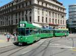 BVB - Tram Be 4/4 502 mit  2 Beiwagen unterwegs auf der Linie 14 in Basel am 04.05.2012