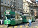 Be 4/4 497 mit 2 Anhnger auf der Linie 14 in den Strassen von Basel am 13.09.2006