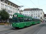 BVB - Tram Be 4/4 477 mit 2 Anhnger unterwegs auf der Linie 14 in Basel am 31.08.2013