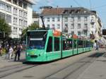 BVB - Tram Be 6/8 324 unterwegs auf der Linie 6 in Basel am 31.08.2013