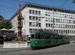 Standardzug auf der Linie 16 mit dem Be 4/4 459 an der Spitze am Fischmarktbrunnen. Die Aufnahme stammt vom 16.06.2013. 