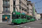 Be 4/6 S 680 zusammen mit dem B 1499 auf der Linie 2 kurz vor der Haltestelle Markthalle. Die Aufnahme stammt vom 10.06.2014.