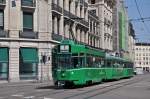 Be 4/4 500 zusammen mit dem B 1484 S und dem B 1483 auf der Linie 1 fahren zur Haltestelle Markthalle. Die Aufnahme stammt vom 10.06.2014.