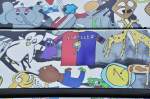 Die Folie, die von Kindern gestaltet wurde, zeigt wie bunt unsere Kinder die Stadt Basel sehen. Der FC Basel kommt natürlich auch nicht zu kurz. Sogar das Trikot vom Captain des FC Basel (Marco Streller) wurde auf der Folie abgebildet. Die Aufnahme stammt vom 04.09.2014.