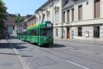 Basel BVB Tram 3 (SWP/SIG/BBC/Siemens Be 4/4 499) Steinenberg / Theaterstrasse am 6. Juli 2015.