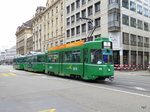 BVB - Tram Be 4/4 479 mit 2 Beiwagen unterwegs auf der Linie 1 in der Stadt Basel am 21.06.2016