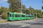 Doppeltraktion, mit dem Be 4/4 494, dem B4S 1505 und dem Be 4/4 489 wendet rückwärts durch die Schlaufe am Eglisee.