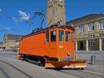 Schneepflug 2023 wartet am 01.09.2010 an der Haltestelle badischer Bahnhof.