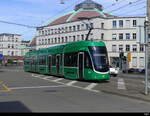 BVB - Tram Be 4/6 6017 unterwegs vor dem SBB Bahnhof in Basel am 14.04.2024