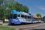 Be 4/6S 662 mit der Werbung für die Basler Personenschifffahrt auf der Linie 15/16 an der Endstation auf dem Bruderholz.