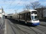 TPG Genf - Tram Be 6/8  888 unterwegs in der Stadt Genf am 18.02.2012
