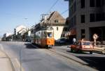 Genve TPG Tram 12 (Be 4/4 716) Rue de Genve am 25. Juli 1986.
