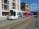 TPG - Tram Be 6/8 876 mit Werbung unterwegs in der Stadt Genf am 09.09.2013