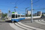 VBZ Nr. 2019 (Tram 2000) am 4.9.2019 zwischen Hardbrücke und Hardplatz.