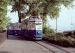 Zürich VBZ Tram 4 (SWS/BBC Be 4/4 1550) Tiefenbrunnen am 14.