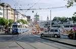 Zürich VBZ Tramlinie 4 (SIG/MFO/SAAS Be 4/6 1684 (Bj. 1968)) Limmatquai / Central am 27. Juli 2006. - Scan eines Farbnegativs. Film: Kodak FB 200-6. Kamera: Leica C2.