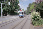 Zürich VBZ Tramlinie 15 (SWP/SIG/BBC-Be 4/6 2056, Bj. 1986) Kreuzbühlstrasse am 26. Juli 1993. - Scan eines Farbnegativs. Film: Kodak Gold 200-3. Kamera: Minolta XG-1.