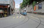 Zürich VBZ Tramlinie 10 (SWS/MFO-Be 4/4 1411, Bj. 1954) Weinbergstrasse / Central am 26. Juli 1993. - Scan eines Farbnegativs. Film: Kodak Gold 200-3. Kamera: Minolta XG-1.