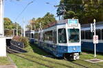 Tram 2000 Wagennummer 2055 + 2008 auf der Linie 14 bei der Einfahrt in die Milchbuck. Datum: 16.10.2021
