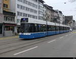 VBZ - Tram Be 6/8 4053 unterwegs auf der Linie 4 in Zürich am 17.12.2023
