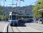 VBZ - Be 4/6 2073 + Be 2/4 2423 unterwegs auf der Linie 5 in Zürich am 27.04.2024