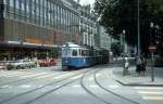 Zrich VBZ Tram 11 (Be 4/4 1429) Theaterstrasse / Bellevueplatz im Juli 1983.