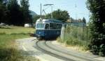 Zrich VBZ Tram 13 (Be 4/6 1633) Albisgtli (Endstation) im Juli 1983.