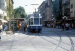 Zrich VBZ Tram 14 (Be 4/6 2007) Schaffhauserstrasse / Sternen Oerlikon im August 1986.