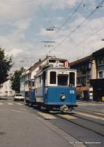 VBZ - Be 2/2  176 unterwegs auf der Linie 8 im September 1994 ..