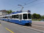 VBZ - Tram Be 4/6 2061 unterwegs auf der Linie 4in der Stadt Zürich am 19.07.2014