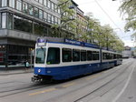 VBZ - Tram Be 4/6 2061 unterwegs auf der Linie 4 in der Stadt Zürich am 28.05.2016