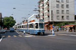 Zürich VBZ Tram 14 (SWS/BBC Be 4/6 2006) Seebach, Schaffhauserstrasse im Juli 1983.