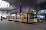 Am 02.12.2023 fand die Santiglausenfahrt mit den Lounge Trams der BVB (628) und BLT (220)statt. Organisiert wurde die Fahrt vom Tram Club Basel. Hier verlässt der Be 4/8 220 die Haltestelle Messeplatz.