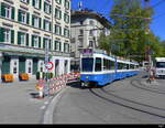 VBZ - Be 4/6 2078 + Be 4/6 2075 unterwegs auf der Linie 17 in Zürich am 27.04.2024