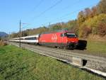 Umiken - 31.10.17 : Re 460 036 mit dem IR 1963 Basel - Zürich