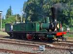 Ec 2/5 No. 28  Genf  der Schweizerischen Centralbahn SCB beim Jubilum 150 Jahre Waldshut–Turgi im Bereich des Depot Koblenz. Die Gratulation dieser Lok erfolgte auf Augenhhe, denn sie war bei Erffnung der Strecke bereit ein Jahr alt. (23. August 2009)